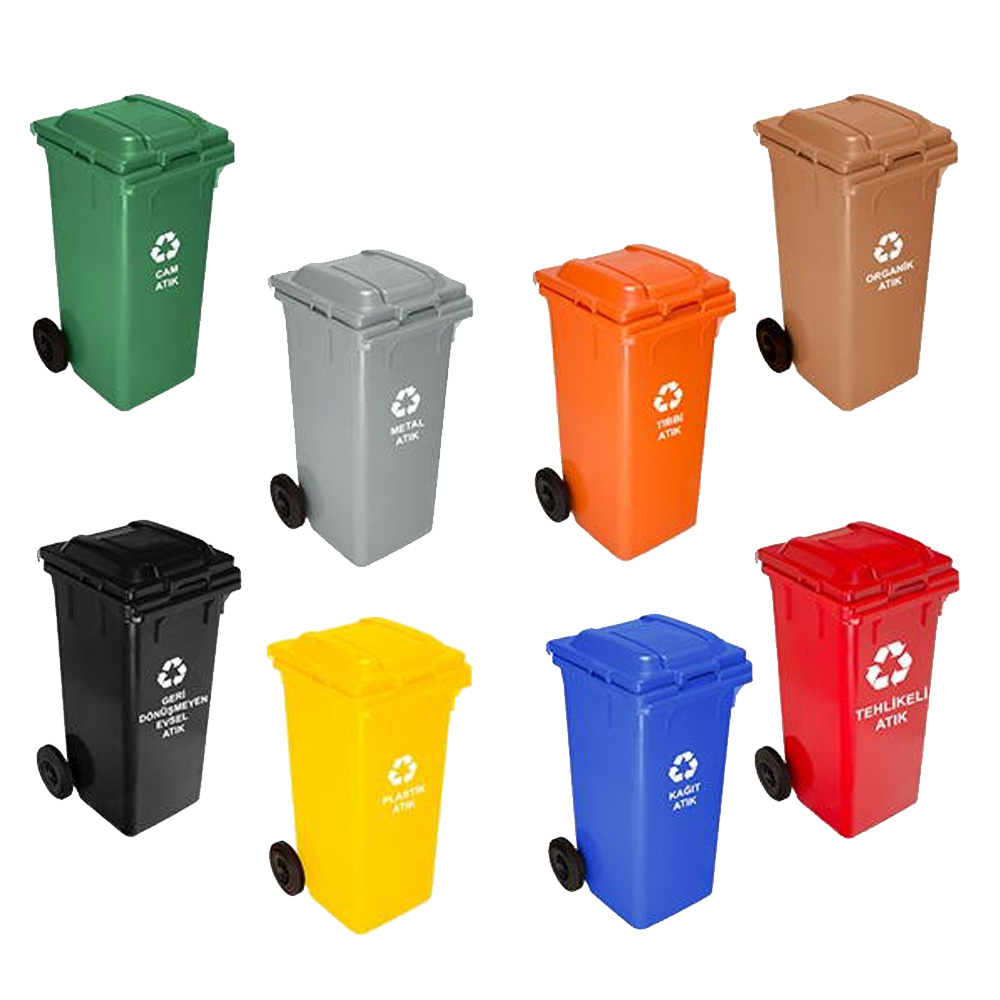 ÇK-120 - Sıfır Atık Konteynerı - Atık Türüne Göre Renk Kodlu 120 Litre Ayrıştırma Sistemi ÇK-120 - Sıfır Atık Konteynerı - ÇK-120: Tehlikeli, Tıbbi, Evsel ve Geri Dönüşüm Atıkları İçin Komple Çözüm